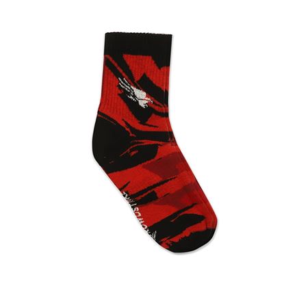 Patterned Red Quarter Crew Socks