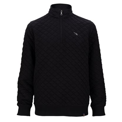 Brooks Brothers Falcon Diamond Quilt Quarter-Zip- Black